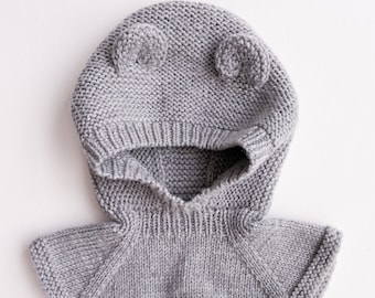 Knitting Pattern | Bear Ears Balaclava | Sizes 0-3 mo up to 4 years old. English only.