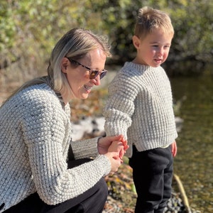 CROCHET PATTERN Children's Ribbed Sweater knit-like ribbing child sizes 0-6 mo up to 11-12 years, Video Tutorial English only image 10