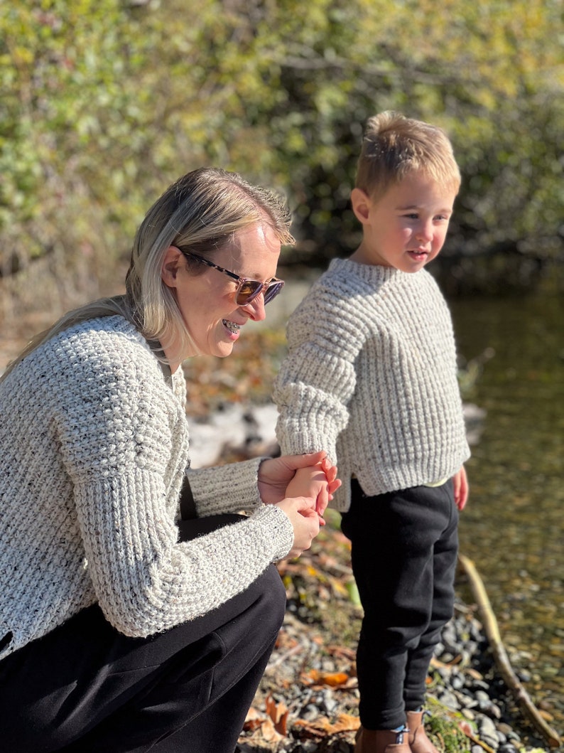 CROCHET PATTERN Children's Ribbed Sweater knit-like ribbing child sizes 0-6 mo up to 11-12 years, Video Tutorial English only image 10