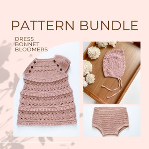 Dress, Bonnet, Bloomers BUNDLE - Crochet Patterns Bundle