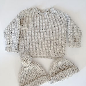 CROCHET PATTERN Children's Ribbed Sweater knit-like ribbing child sizes 0-6 mo up to 11-12 years, Video Tutorial English only image 4