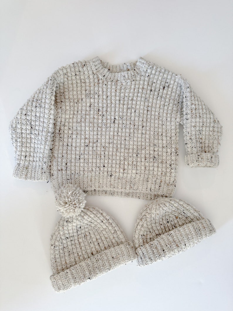 CROCHET PATTERN Children's Ribbed Sweater knit-like ribbing child sizes 0-6 mo up to 11-12 years, Video Tutorial English only image 4