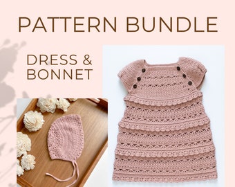 Crochet Pattern Bundle - Dress & Bonnet