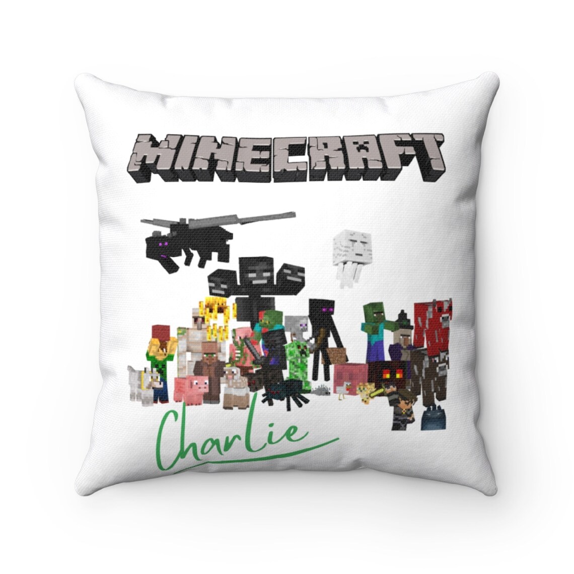 Personalised Minecraft cushion childrens Gaming cushion Etsy