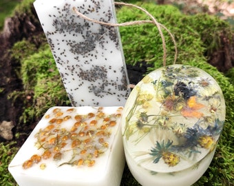 Handmade soap, soap bars in set "Flowers", gift, decorative soap