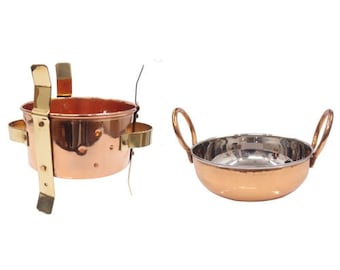Copper Kadai (Karahi) & Sigri Set