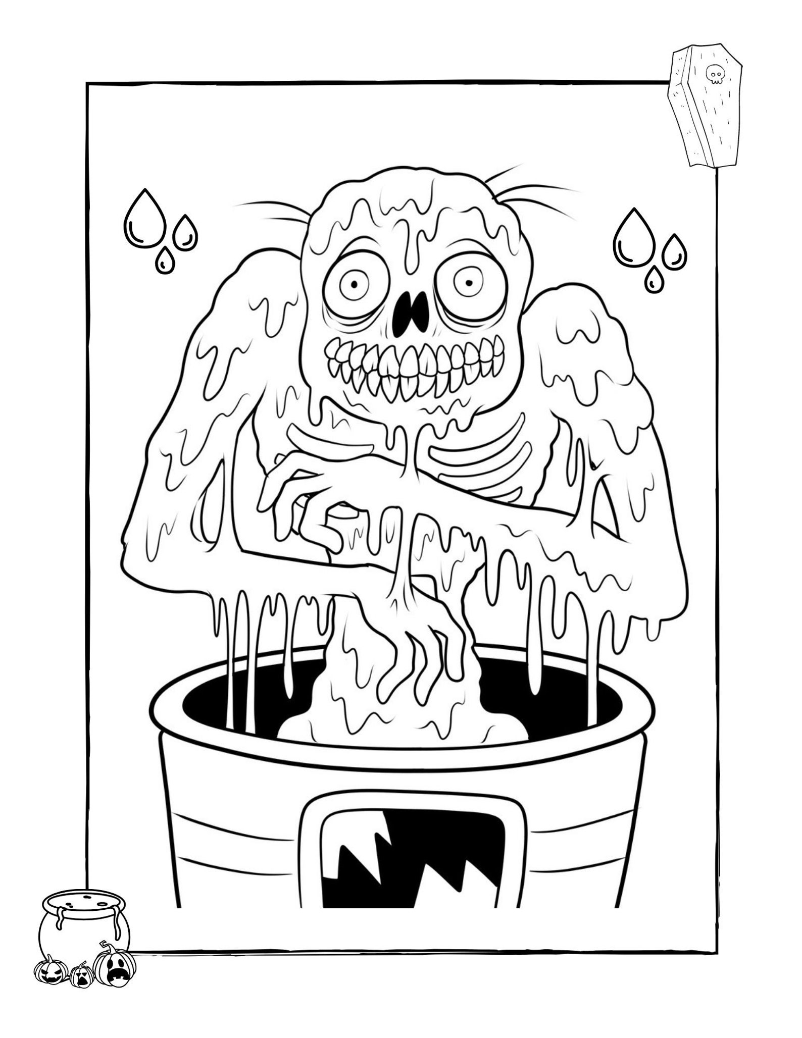 50 monsters zombie cartoon coloring pages book for adults / 50 | Etsy