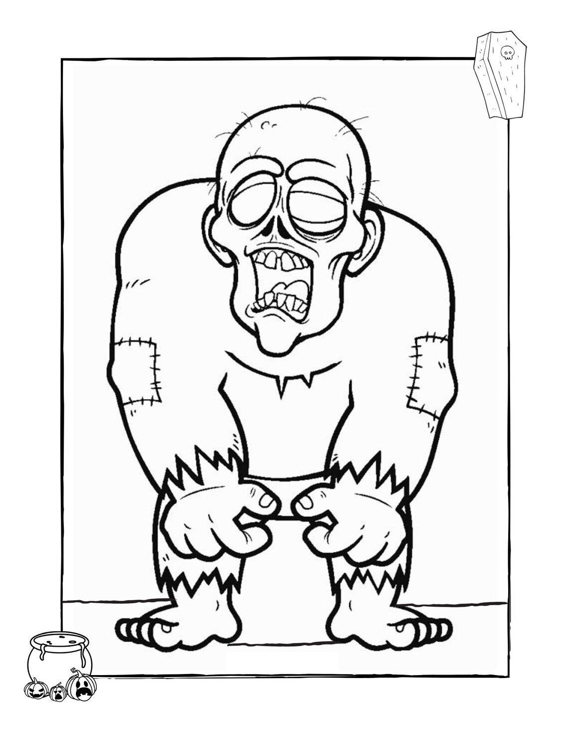50 monsters zombie cartoon coloring pages book for adults / 50 | Etsy