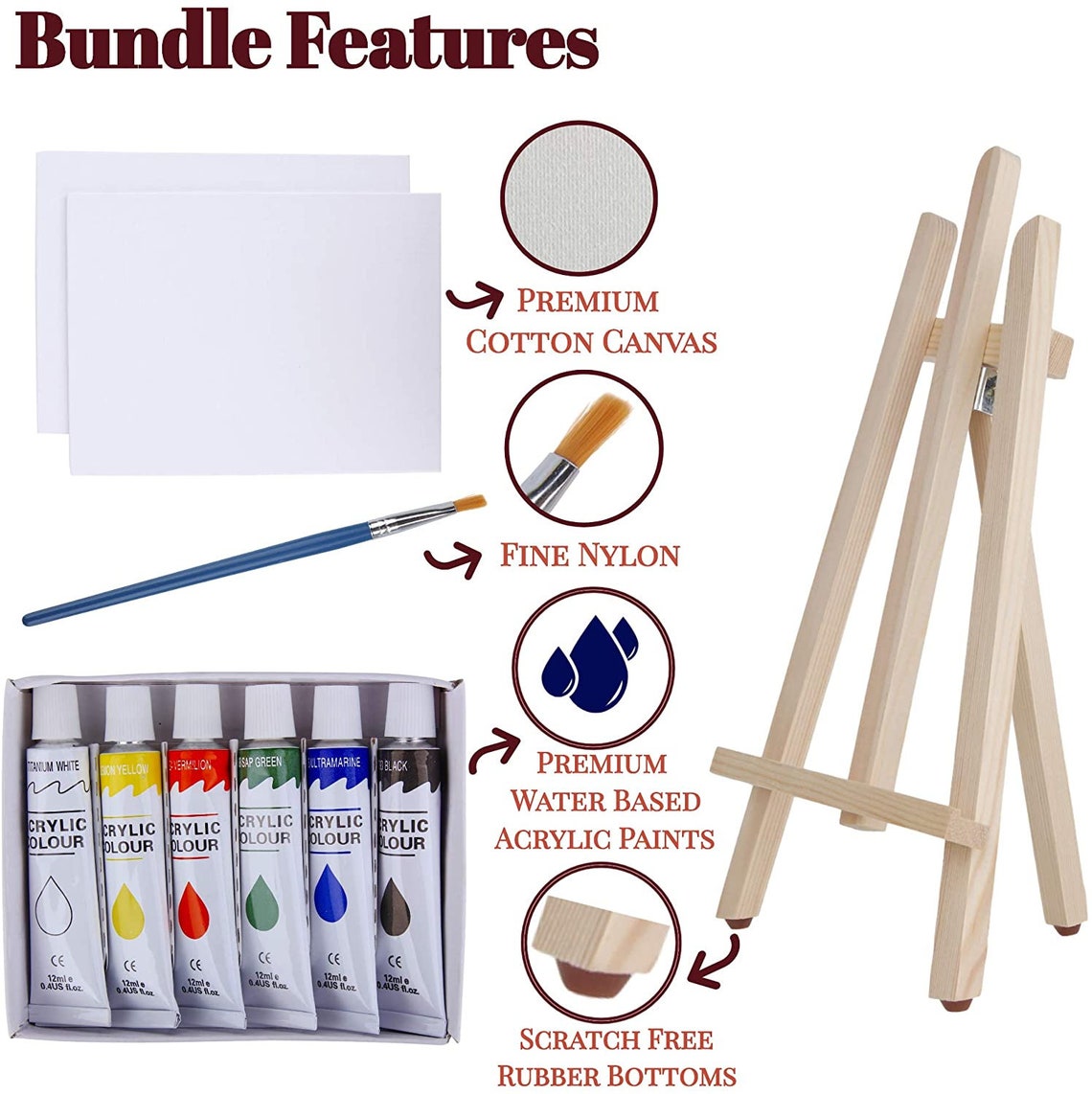 Art Canvas Paint Set Supplies 22Piece Canvas Acrylic Etsy