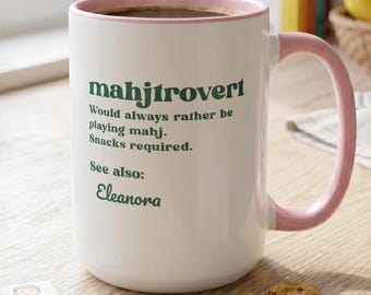 Mahjtrovert Definition Mug | Funny Mahjong Player Gift 15oz