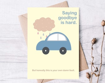 Tarjeta de despedida divertida imprimible / Irse o mudarse