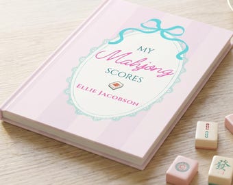 Personalized Mahjong Score Book | Custom Preppy Mahjong Gift for Women
