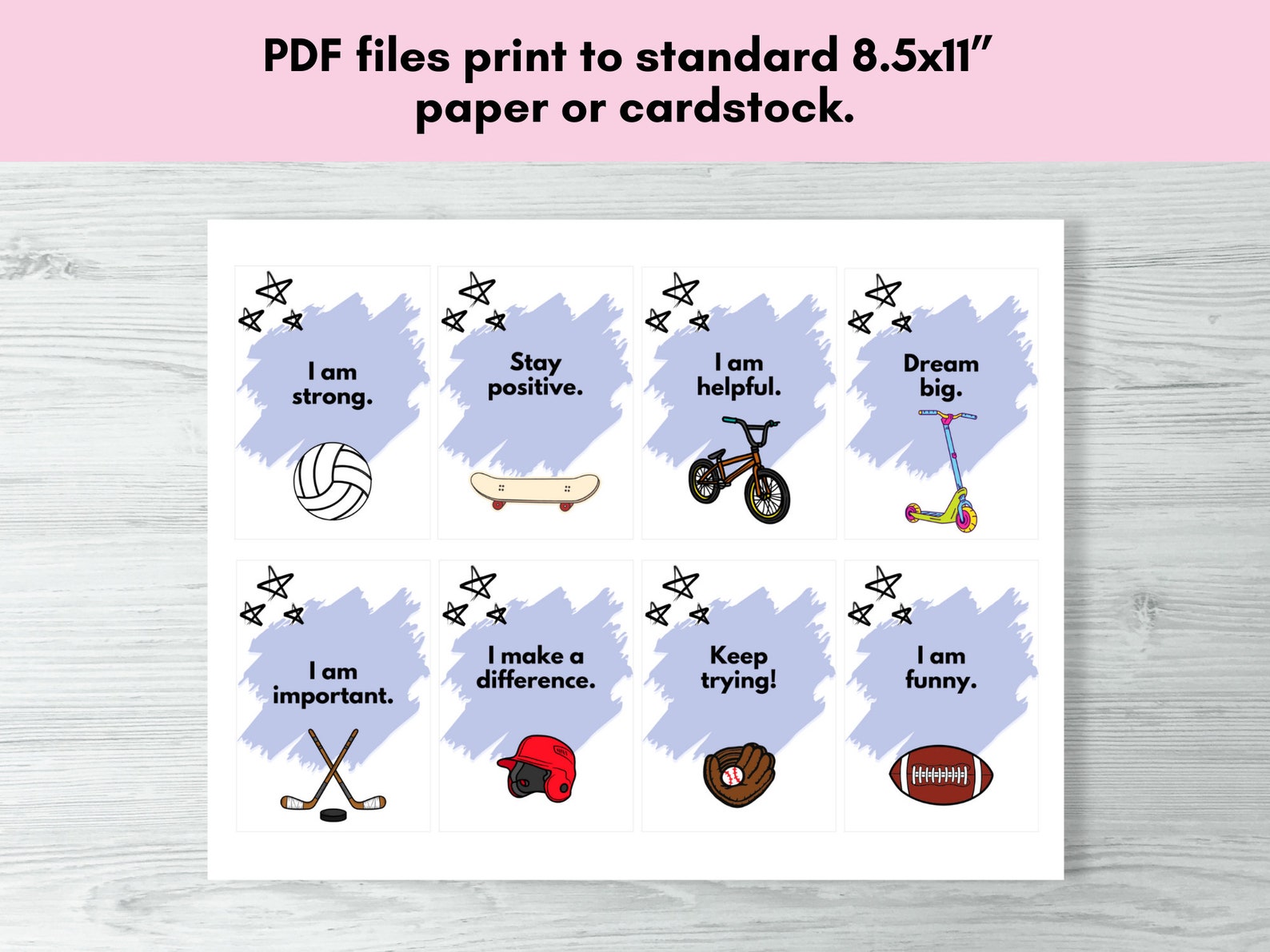 Affirmation Cards Printable | Sports | Printable Affirmations for Kids ...