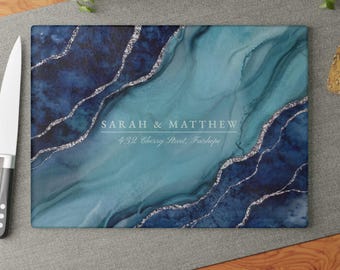 Personalized Glass Cutting Board for Housewarming or Real Estate Agent Closing Gift