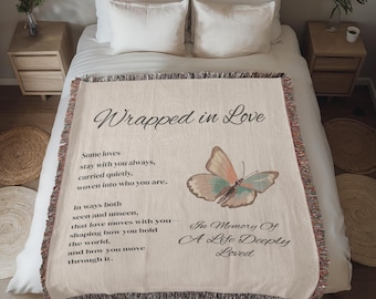 Memorial Blanket - Butterfly Design, Custom Text, Loss of Baby