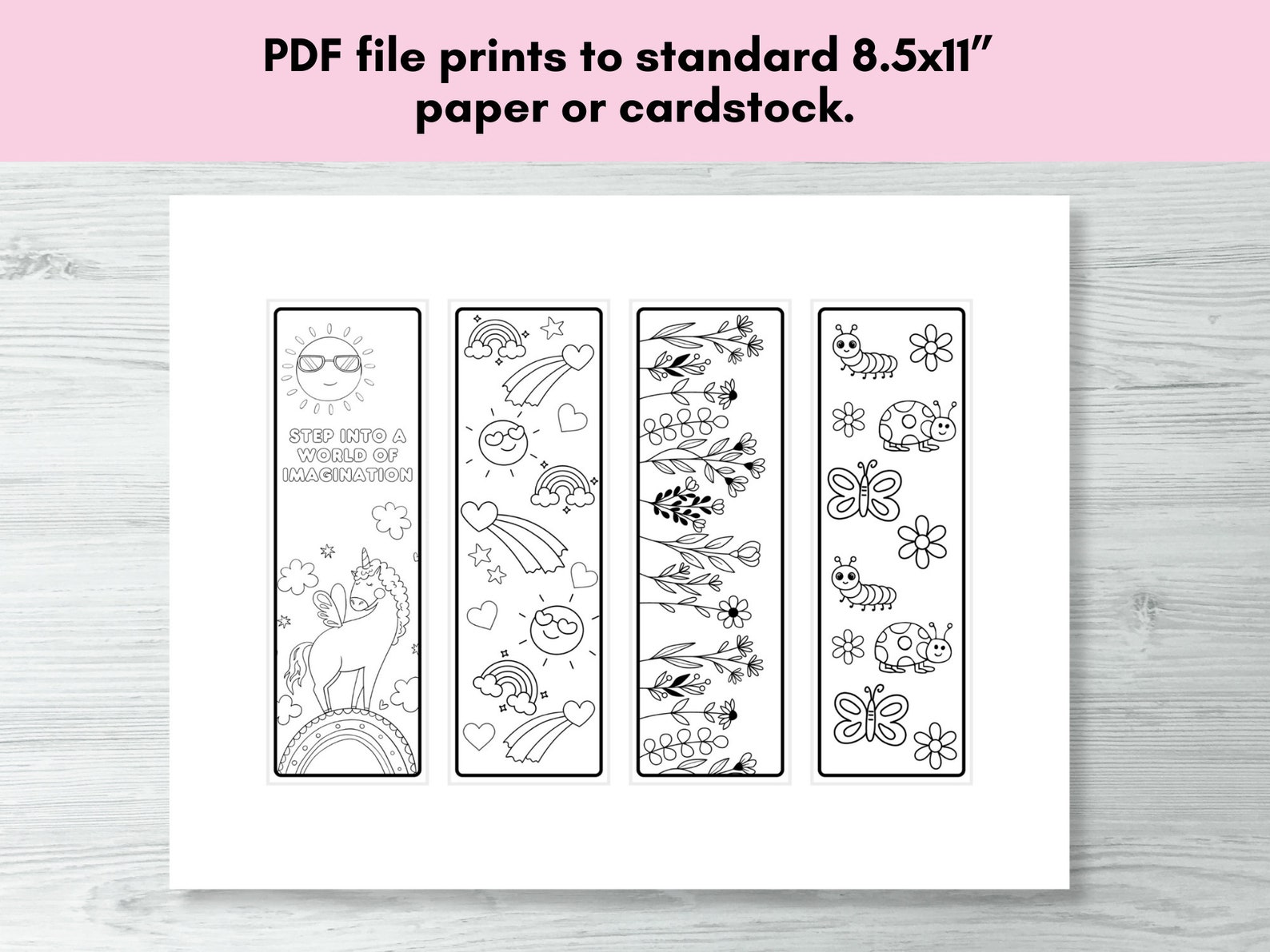 Printable Coloring Bookmarks Kids Bookmarks Value Bundle Ocean