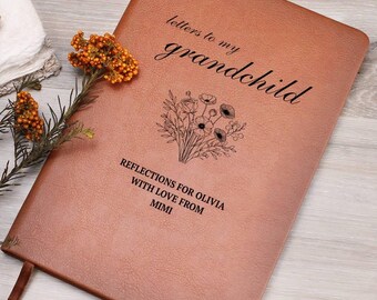 Diario de abuela personalizado de cuero vegano: Cartas a mi nieta