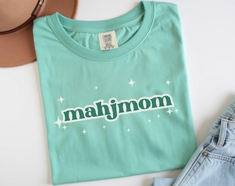Mahjong Comfort Colors T-Shirt for Mom - Sparkle "Mahjmom"