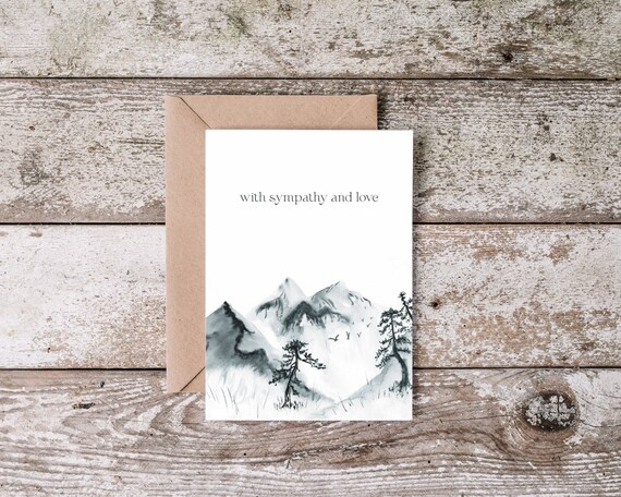 Printable Sympathy Card Calming Mountains - Etsy