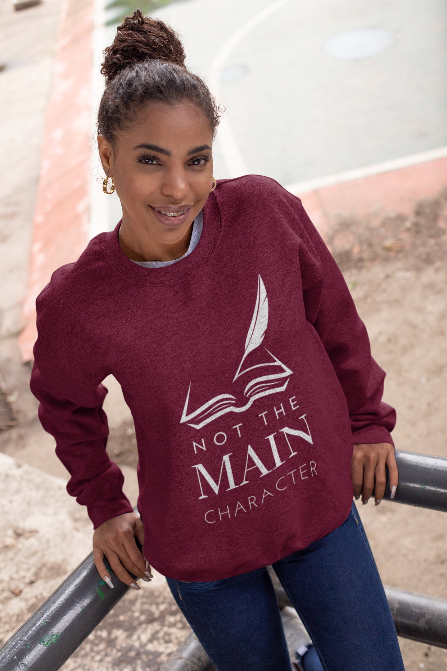 Not the Main Character Crewneck Sweatshirt Bookish - Etsy UK