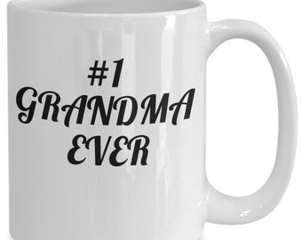 Funny grandma gift, love gift, sarcastic gift, birthday gift, x-mas gift, #1 grandma ever, evelyn boyd, ceramic, microwave, and dishwashe...