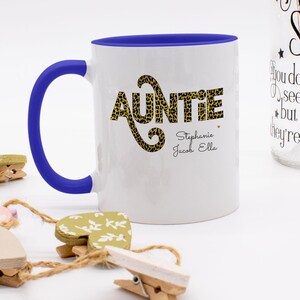 Auntie - White Coffee Mug With Colored Inside & Handle