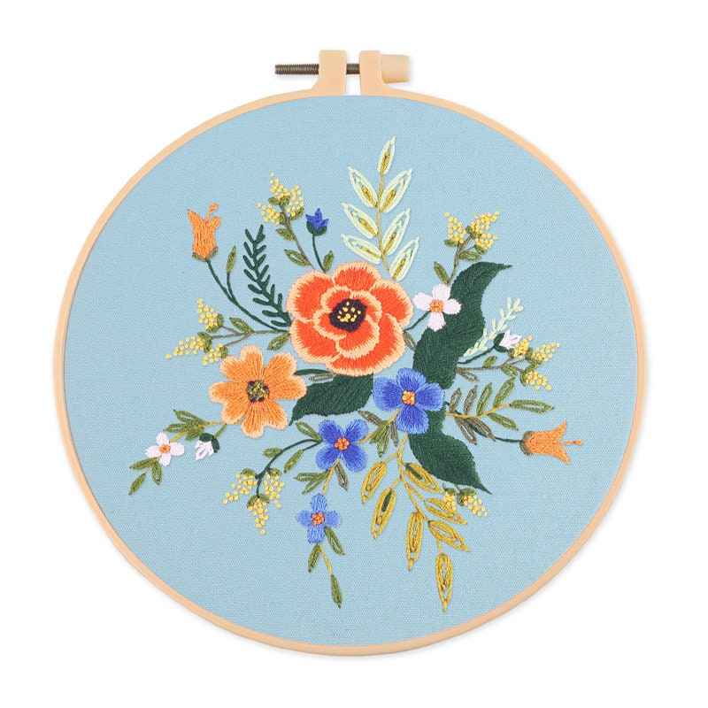 Embroidery Kit for Beginners Classic Floral Modern Etsy