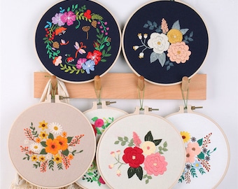 Embroidery Kit for Beginners | Classic Floral | Modern Embroidery with Pattern | Flowers | Needle Work Pack | DIY craft kit | For Adults