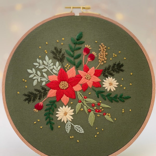 Floral Embroidery Kit | DIY Craft Kit | Suitable for Beginners - Intermediate | by Luna and Wylde