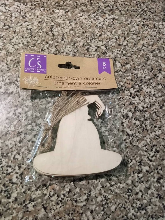 Crafters Square Wood Color Your Own Ornaments Wood Hat Cutout Etsy