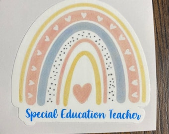 Special education teacher boho rainbow sticker