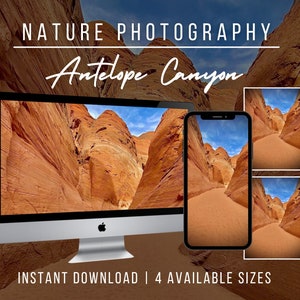 Nature Photography | Antelope Canyon, AZ | Desktop Wallpaper for Mac & PC, iPhone Wallpaper, Printable Photo | Arizona Photography, Desert
