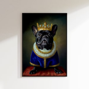 Dog in the Middle Ages | French Bulldog | Knight Dog | Funny Picture | Pet Portrait | Dog Portrait | Oil Painting | Oil Painting Dog