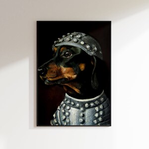 Dog in the Middle Ages | Doberman | Knight Dog | Funny Picture | Pet Portrait | Dog Portrait | Oil Painting | Oil Painting Dog