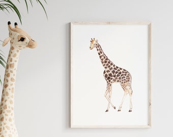 Poster Giraffe | Kinderzimmer Bild | Wasserfarben Bild | Liebe Kinder | Poster von Tieren | Geschenk zur Geburt | Wickelzimmer | Spielzimmer