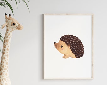 Affiche Hérisson | Photo de chambre d’enfants | | d’aquarelle Chers enfants | Affiches d’animaux | Cadeau pour la naissance | Vestiaire bébé | Salle