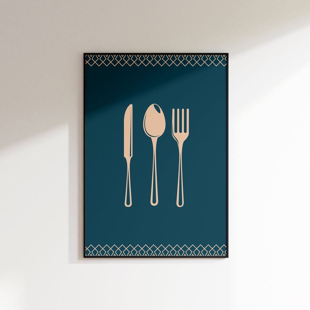 Cutlery Poster Cutlery Kitchen Poster Picture for the Etsy