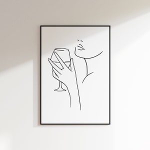 Wine glass poster | Hand holding wine glass | Picture for the kitchen | Wine drinker gift | Wine poster | Wine glass in hand | Vino