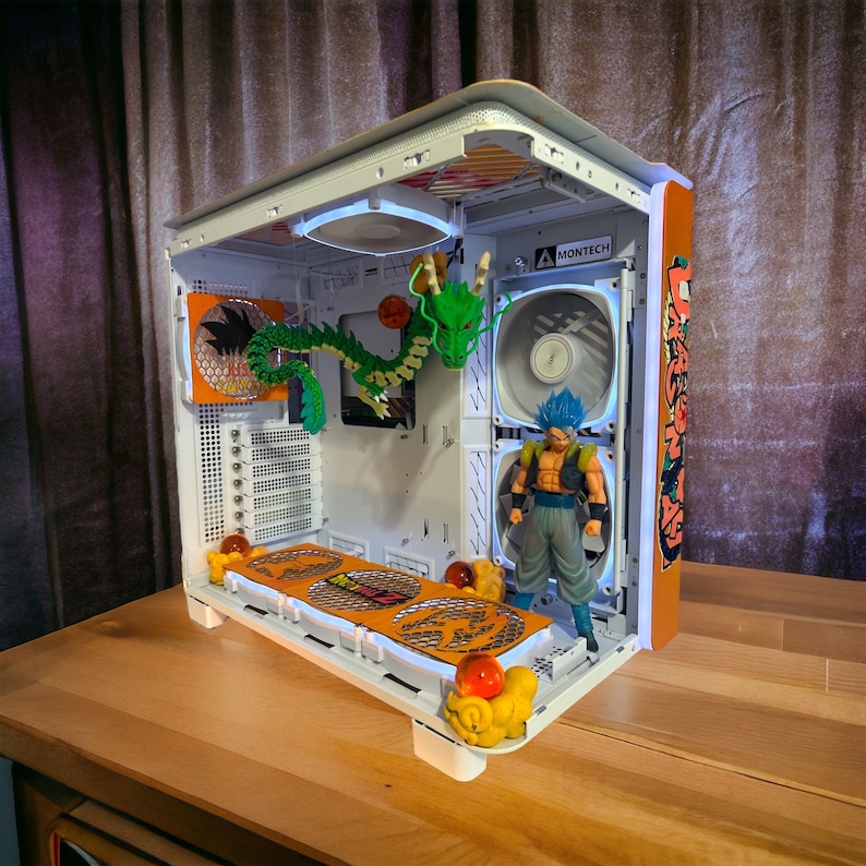 Custom PC Case - Gaming Computer Case - DBZ Inspired Themed Desktop Pc ...