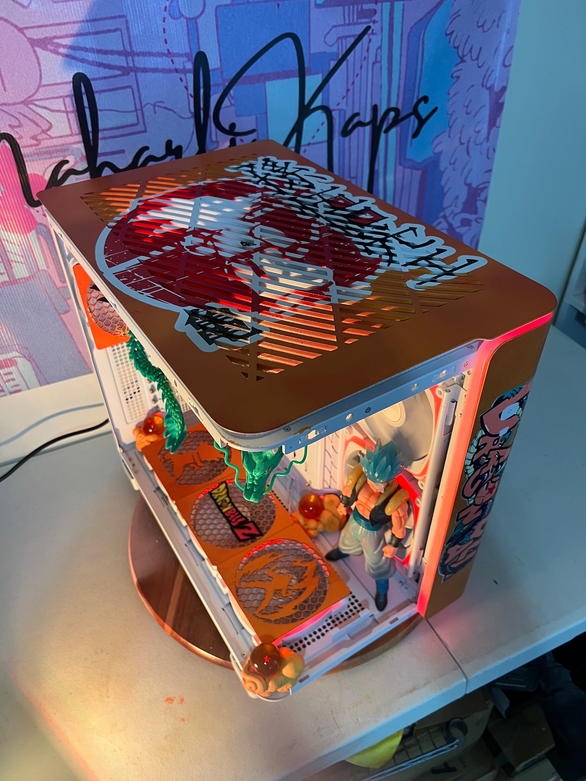 Custom PC Case - Gaming Computer Case - DBZ Inspired Themed Desktop Pc ...