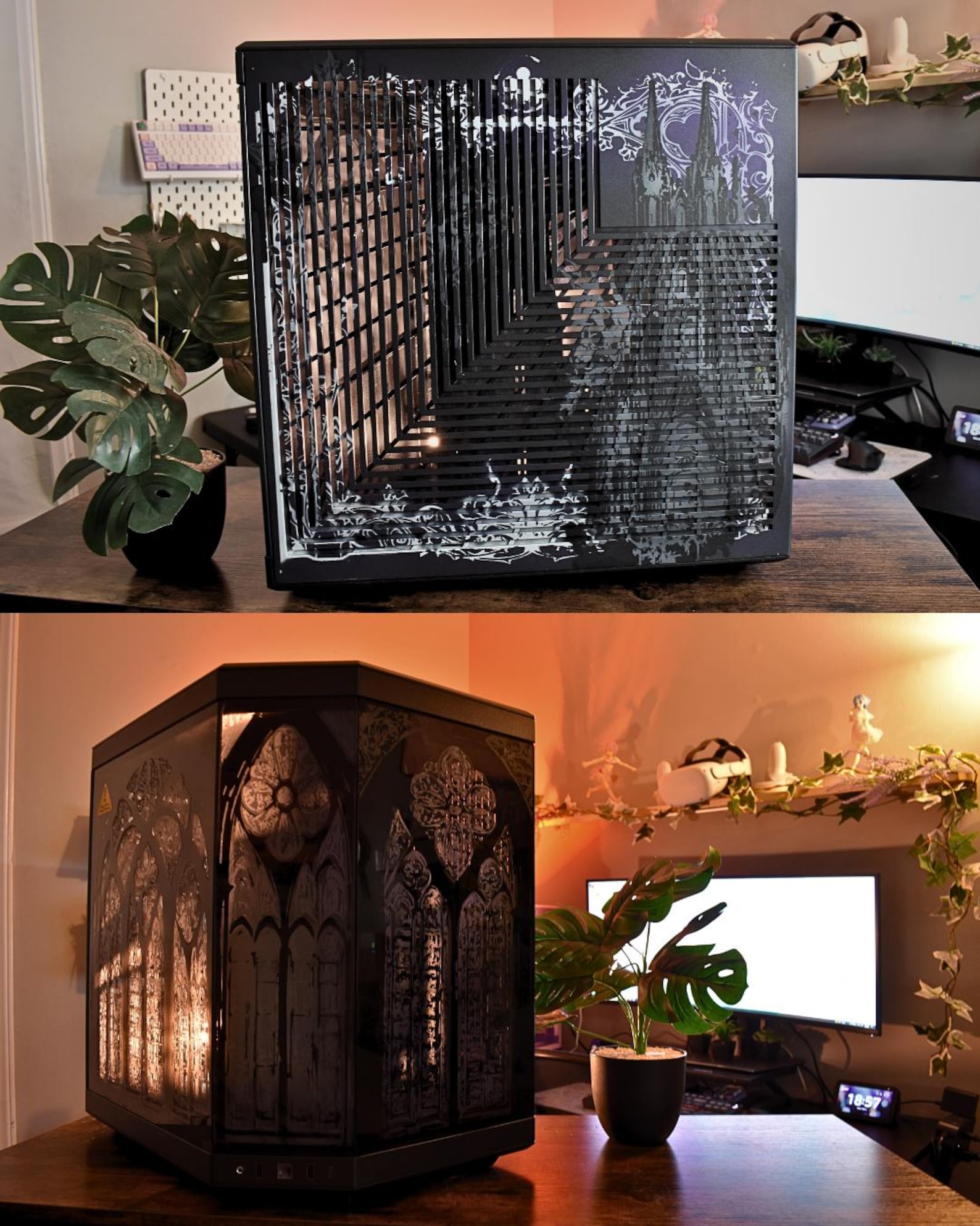 Gothic Cathedral PC Case – Hand-etched Tempered Glass, Dark Academia ...