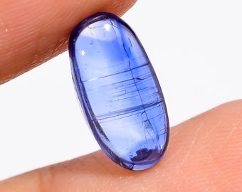 Blue Kyanite Oval Shape Natural Cabochon natural loose gemstone For Making Jewelry 3.5 Ct. 13X6X3 mm Y-5890