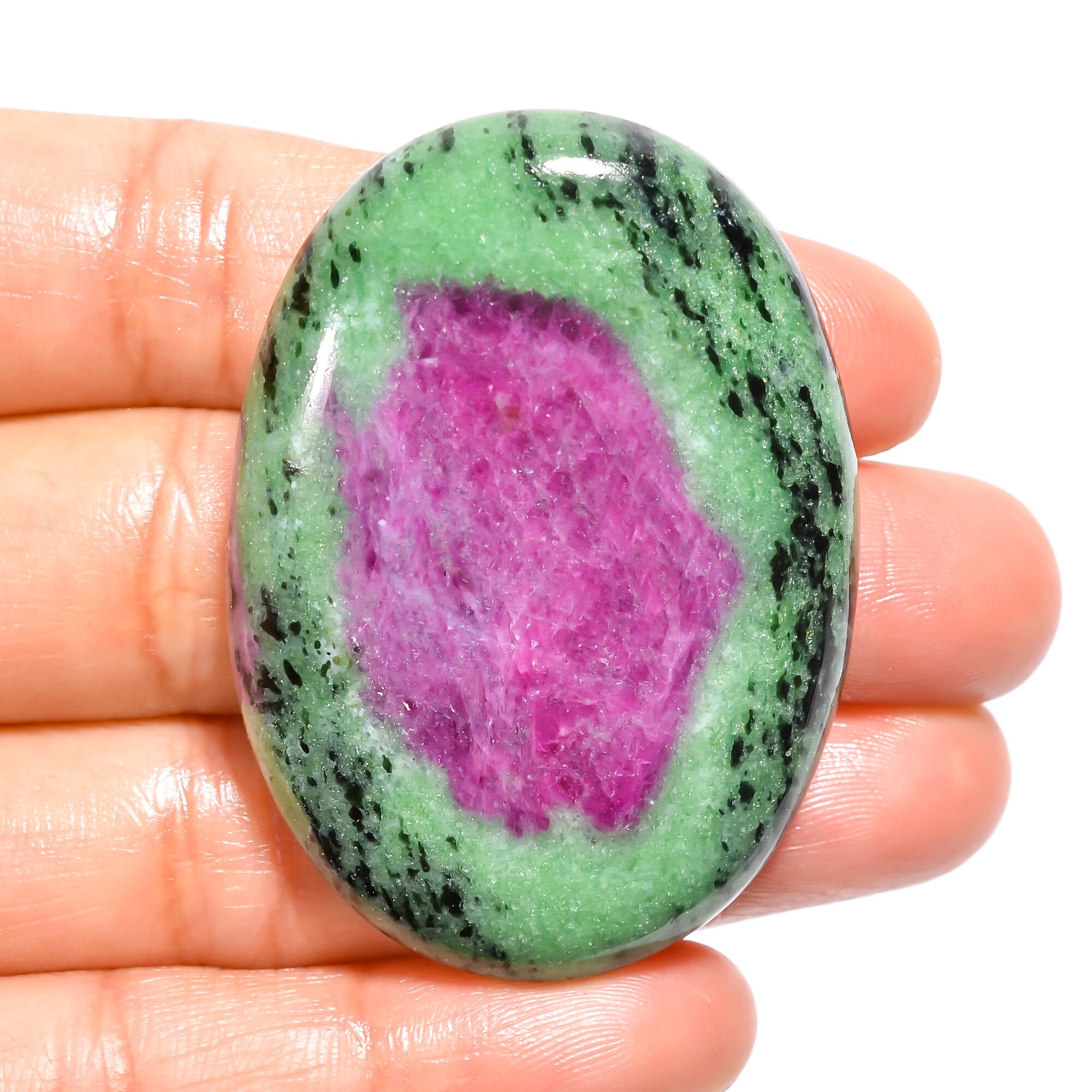 Stunning Top Grade Quality 100% Natural Ruby Zoisite Radiant Shape Cabochon Loose Gemstone For Making Jewelry 48.5 Ct 31X20X6 mm S-730