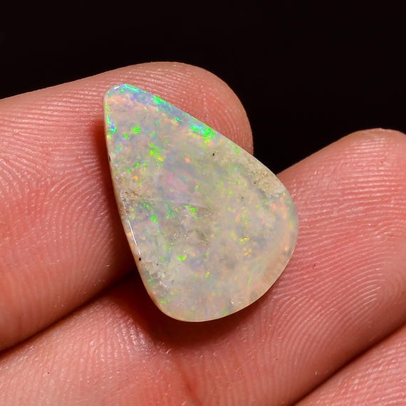 Natural Australian Opal Pear Shape Cabochon Loose Gemstone for
