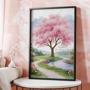 Proverbs 3:18 Tree of Life Scripture Print, Christian Watercolor Wall Decor (Digital Download)