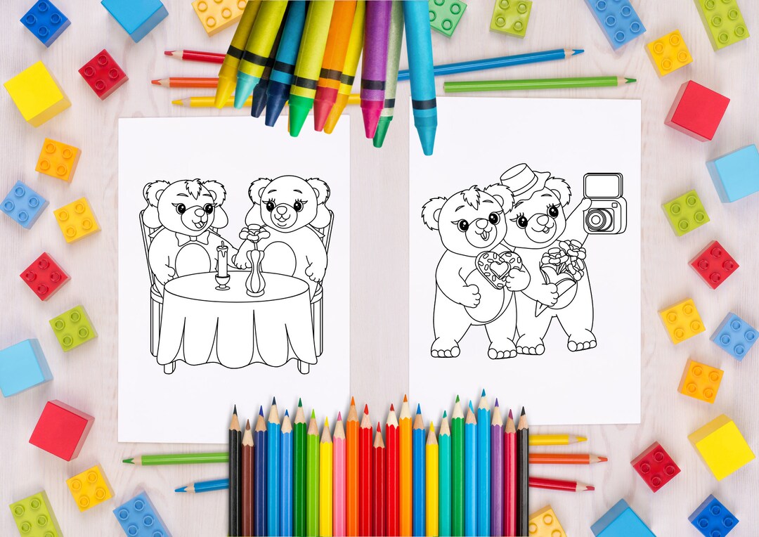 30 Printable Pages of Bear Love Coloring Pages for Kids, Baby Shower ...