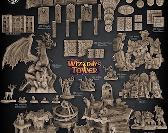 Cast N Play - Wizards Tower - Props and Terrain for DnD, TableTop, Roleplaying 32mm Scale