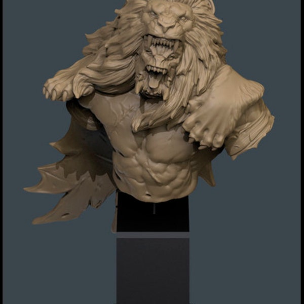 Yedharo - Orc Lion Hunter Bust - 88mm Height for DnD, Roleplaying, Table Top Wargames