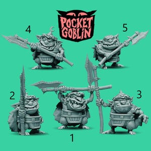 Pocketgoblin - hellebaarden - voor DnD, rollenspel, miniaturen om te schilderen, fantasieschaalmodellen