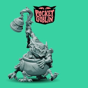 Pocket Goblin - Goblin Wizard - For DnD, Roleplay, Miniatures for painting, Fantasy Scale Models